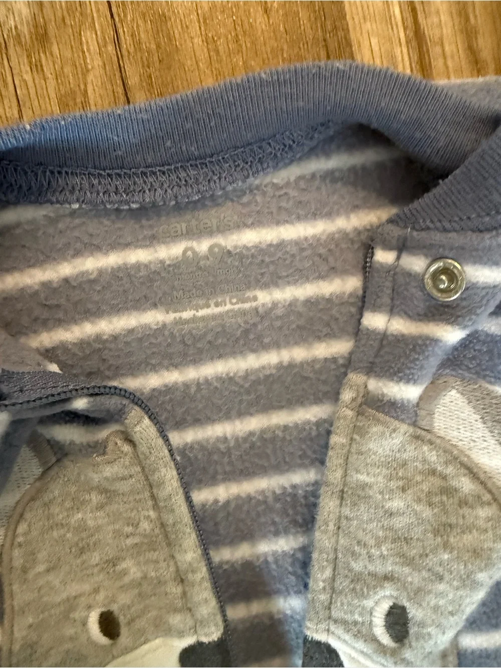 Carter's Blue and White Striped Fleece Sleep Sack with Puppy 0-9 months